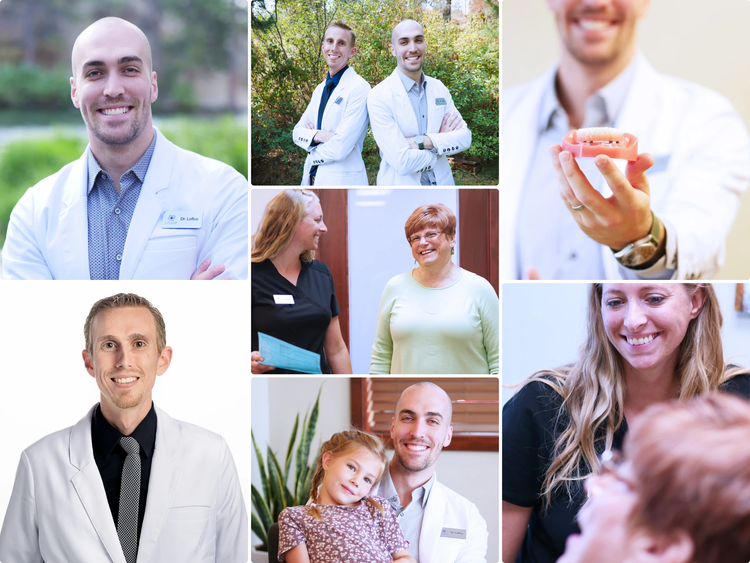 photos of the team and patients at Syringa Dental